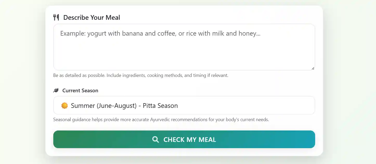 Ayurveda Food Compatibility Checker