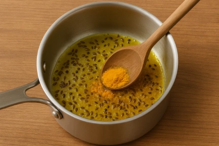 Heat Ghee and Temper Spices